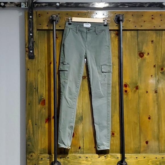 FRAME DENIM LE CARGO PANTS SERVICE ARMY OLIVE GREEN UTILITY - Picture 1 of 13